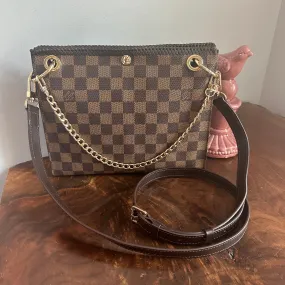 The Swan Crossbody - Vintage Damier in Brown