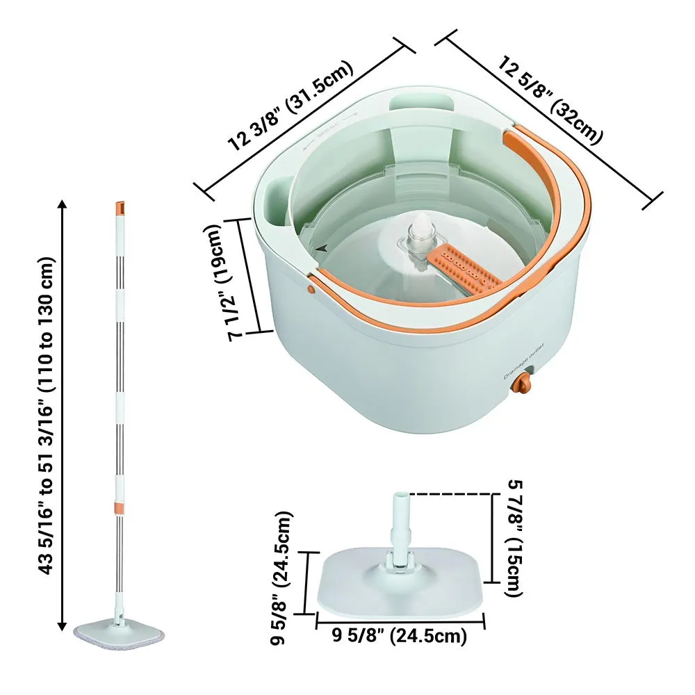 TheLAShop Spin Mop Bucket Set Floor Cleaner with 8 Microfiber Mop Pads