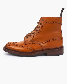 Trickers Stow Country Brogue Derby Boot - Acorn Antique / Dainite Sole