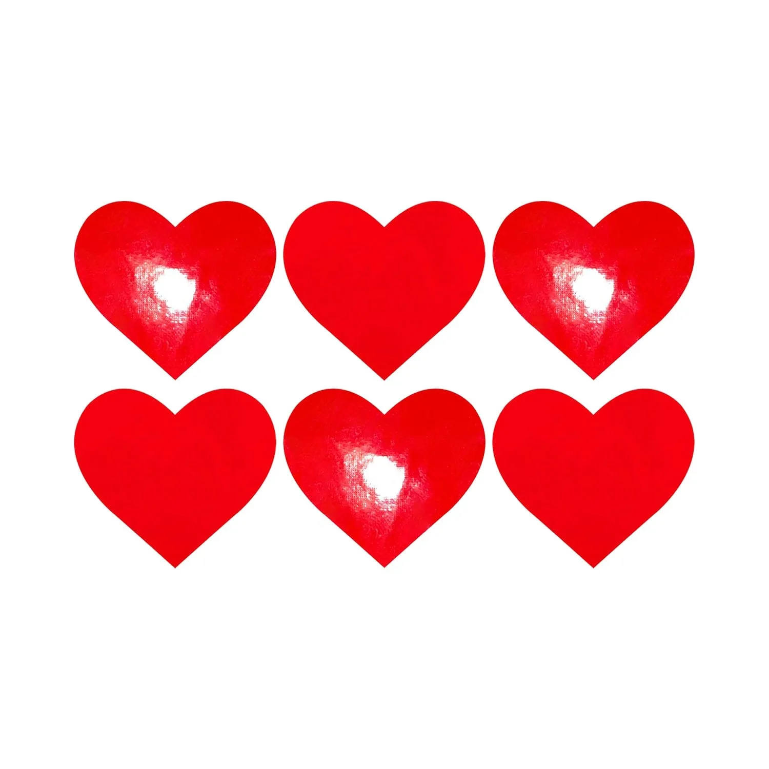 Vixen Red Wet Vinyl Heart U Body Stickers 6PK