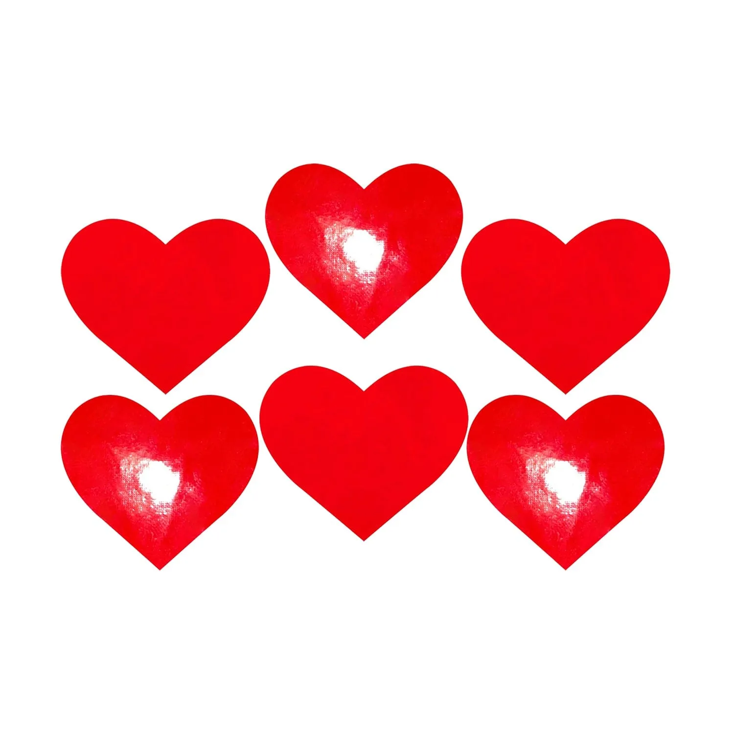 Vixen Red Wet Vinyl Heart U Body Stickers 6PK